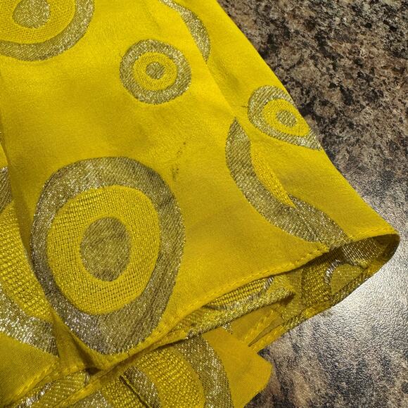 Lauren Moffatt Dress Silk Halter Retro Boho Girly Summer Cottage Yellow Size 4 - Picture 4 of 5